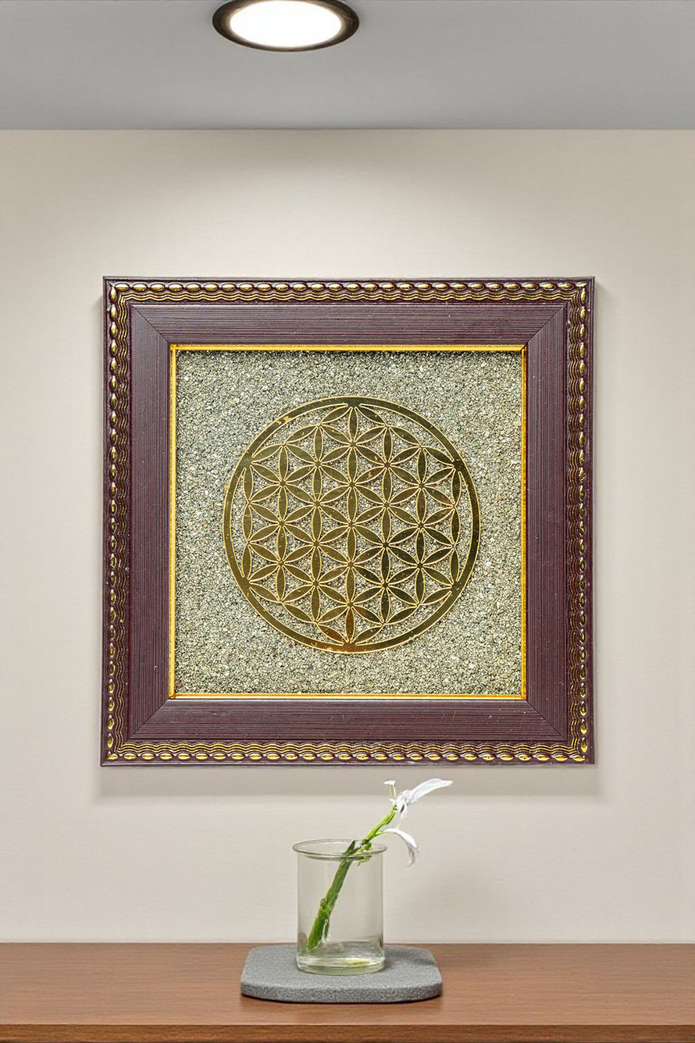 Pyrite Flower of Life Frame for Balance