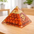 Original Rudraksha Orgonite Pyramid - Energy Generator Pyramid Vastu Pyramid Reiki Healing Pyramids & Feng Shui Pyramid (3 Inch Width X 2 Inch Height)
