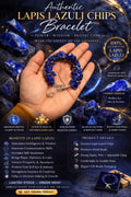 Reiki Crystal Products Certified Lapis Lazuli Bracelet Reiki Healing Crystal Stone Chip Bracelet, Charged By Reiki Grandmaster & Vastu Expert For Unisex Adult