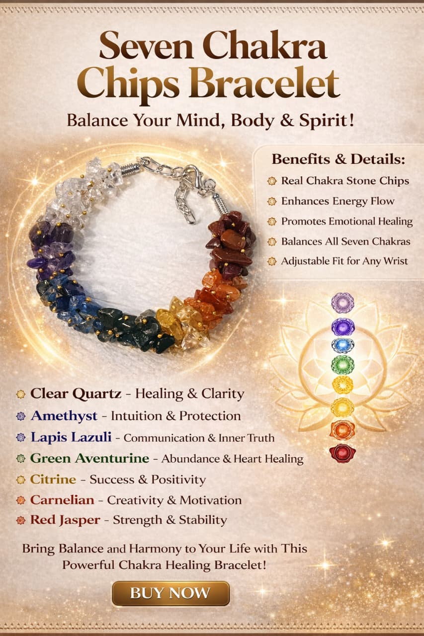 7 Chakra Chips Bracelet – Balance, Healing & Positive Energy