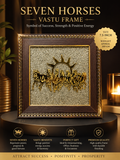 7 Horses on Raw Pyrite Frame for home decor